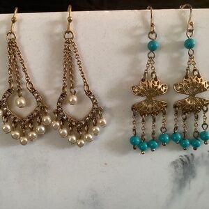 Dangling earrings 2 pairs